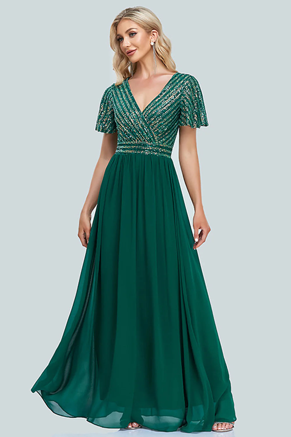 Sparkly Green Chiffon Beaded Full Of Charm Mother of the Bride Dresses